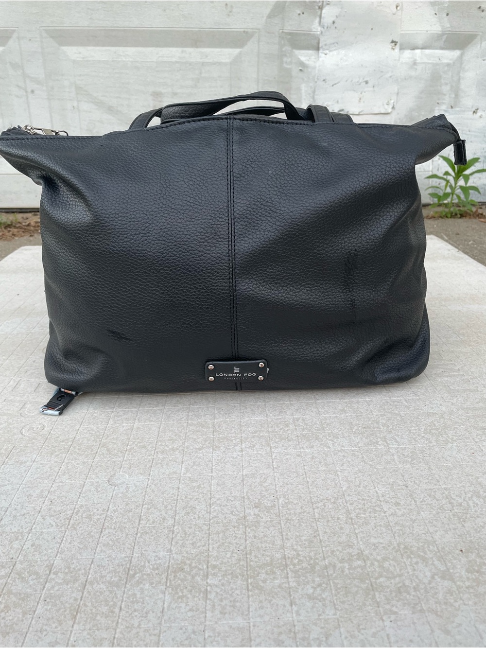 T-Bags Black Leather Duffel Bag